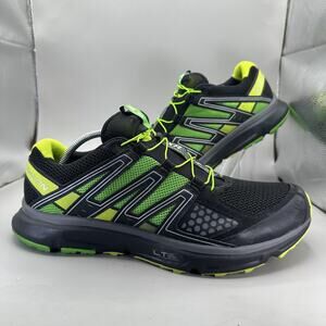 Salomon XR Mission Trail Shoes Mens Size 13 Black Green Mesh Running Sneakers